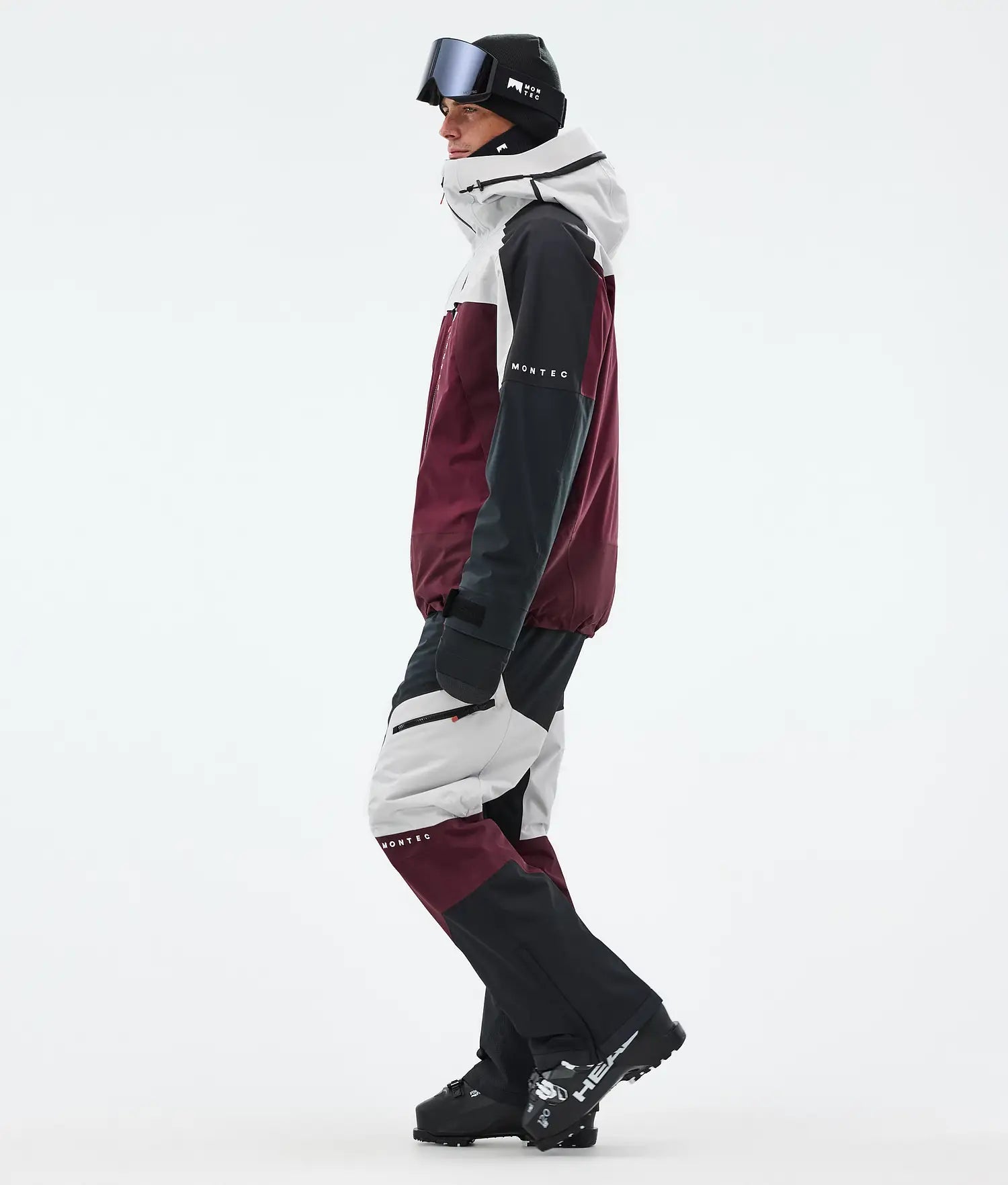 Oracle Ski Jacket Men Light Grey/Black/Burgundy