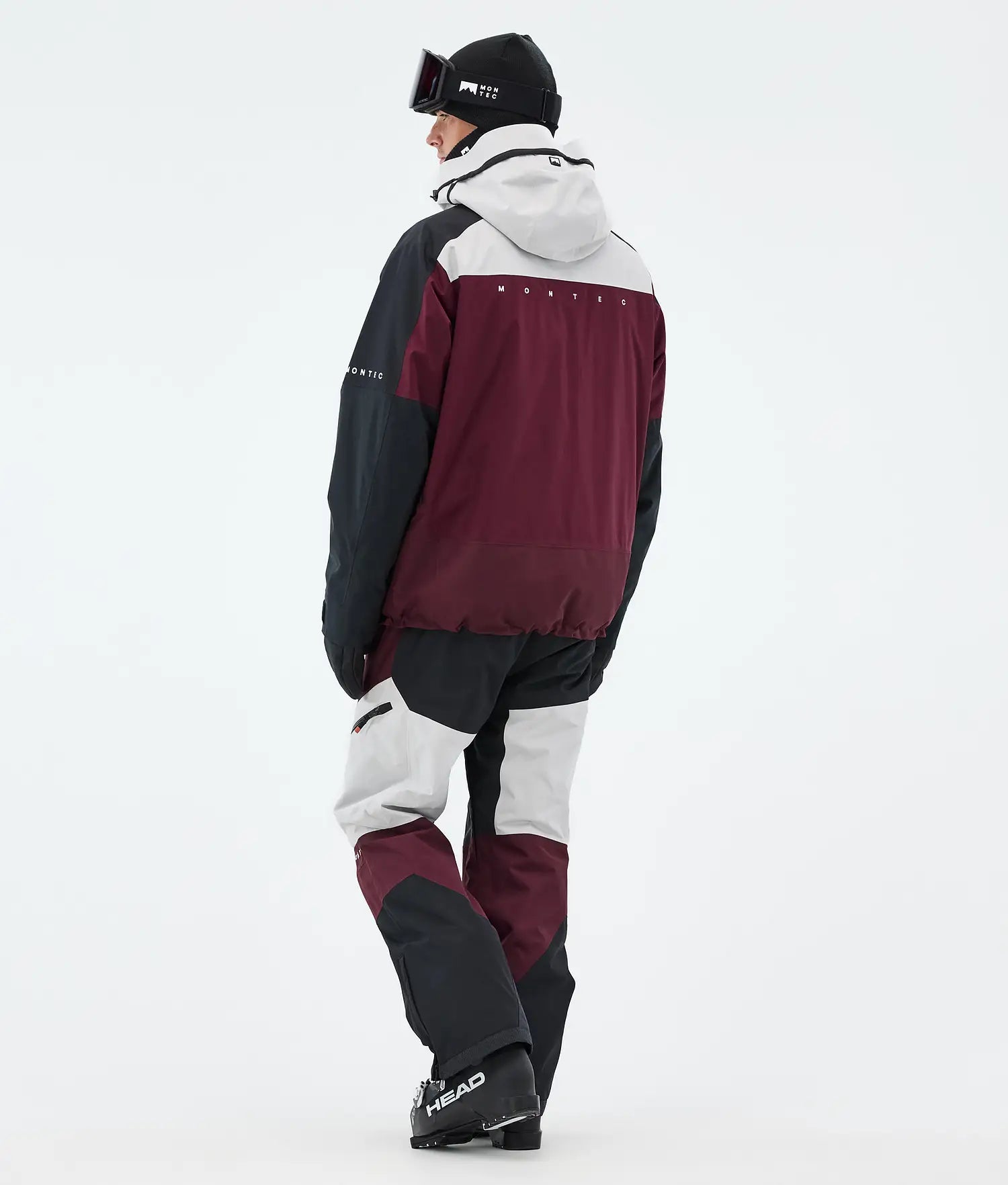 Oracle Ski Jacket Men Light Grey/Black/Burgundy