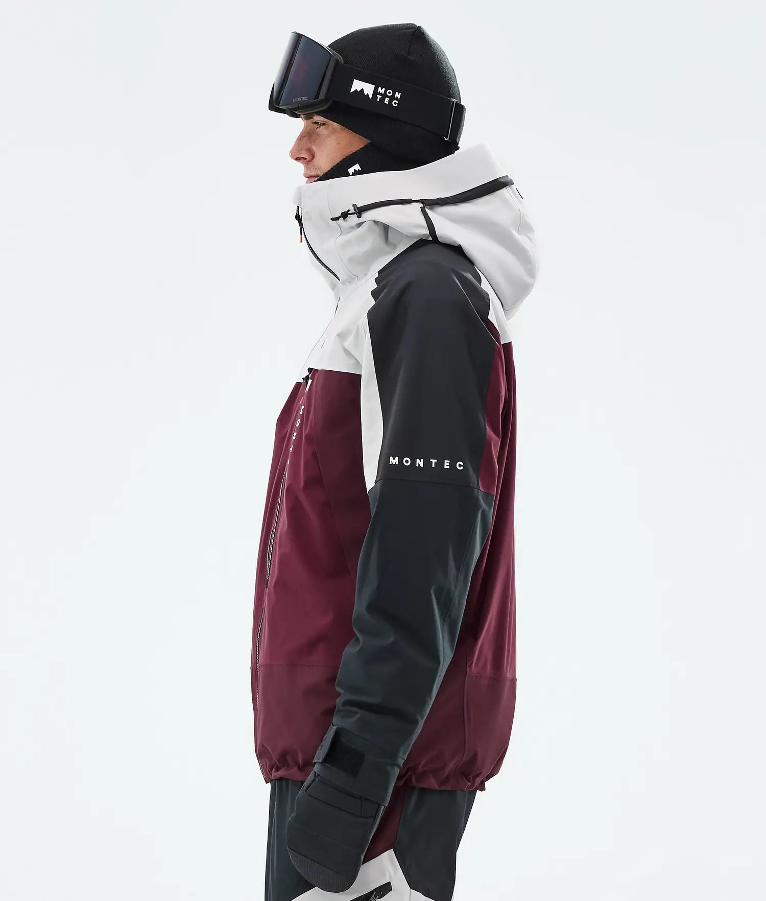 Oracle Ski Jacket Men Light Grey/Black/Burgundy