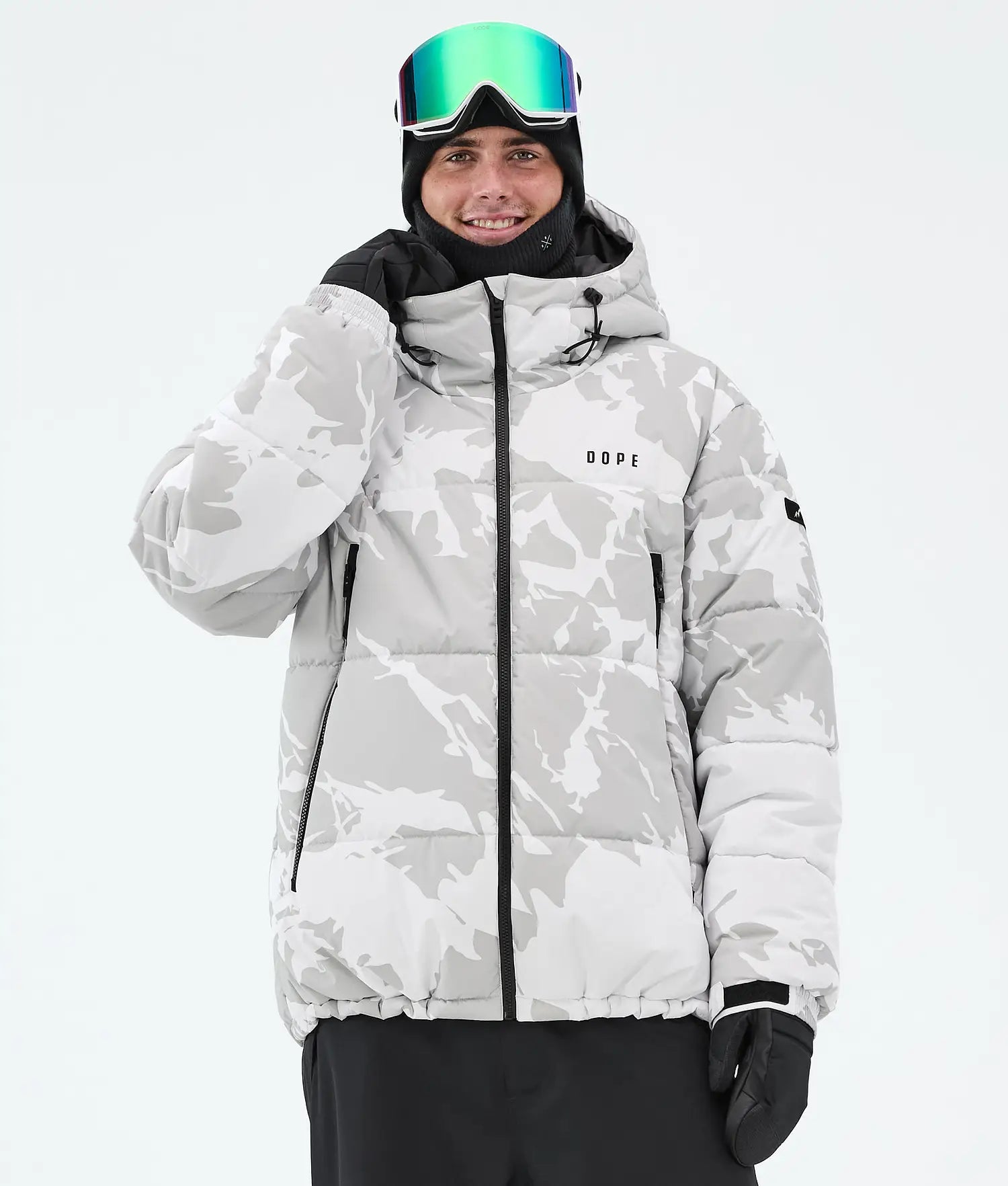 Puffer Full Zip Snowboardjacka Herr Grey Camo