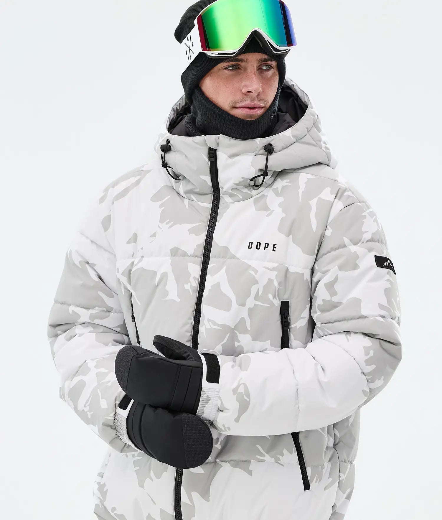 Puffer Full Zip Snowboardjacka Herr Grey Camo