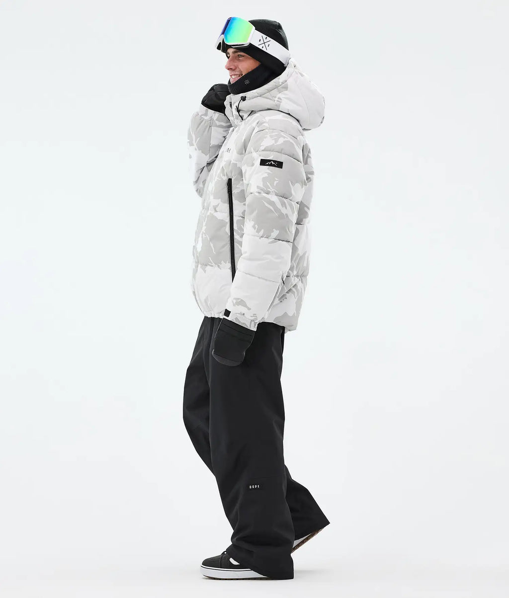Puffer Full Zip Snowboardjacka Herr Grey Camo
