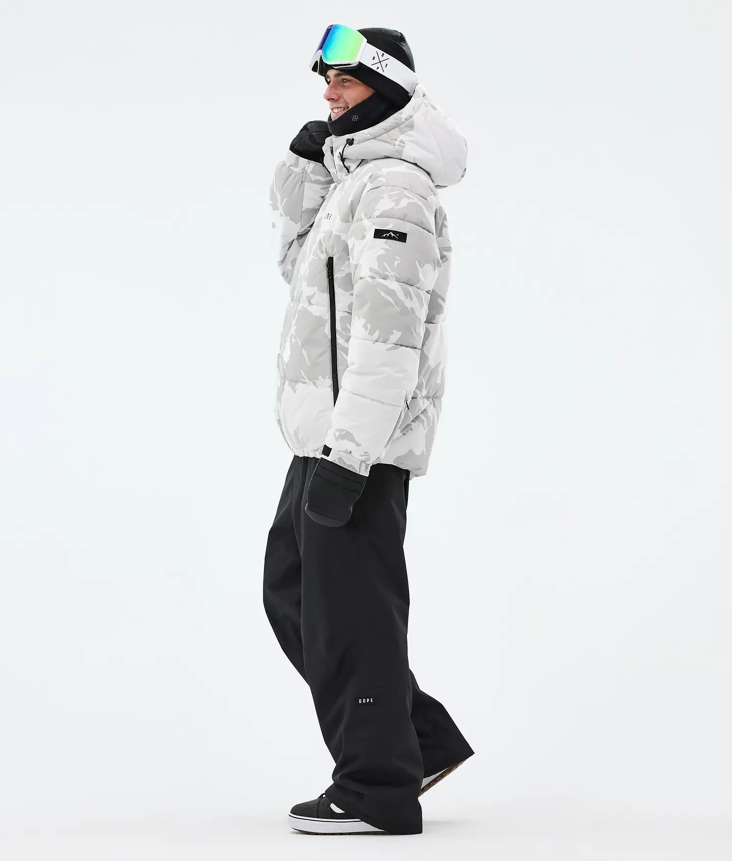 Puffer Full Zip Snowboardjacka Herr Grey Camo