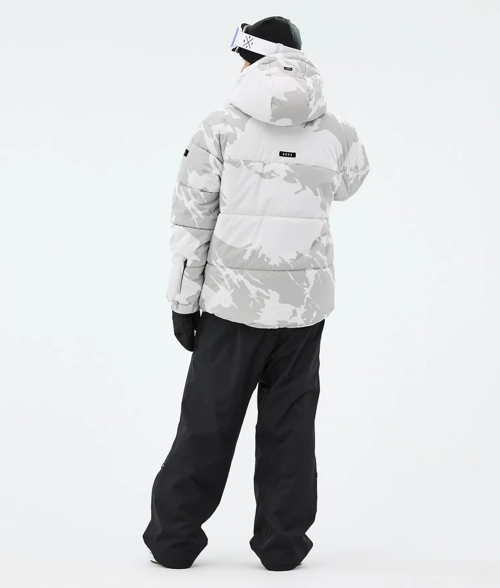 Puffer Full Zip Snowboardjacka Herr Grey Camo