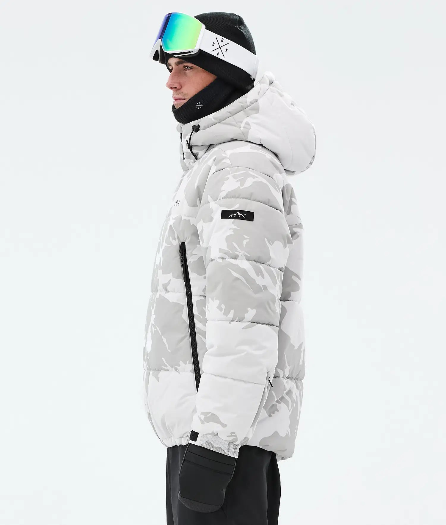 Puffer Full Zip Snowboardjacka Herr Grey Camo