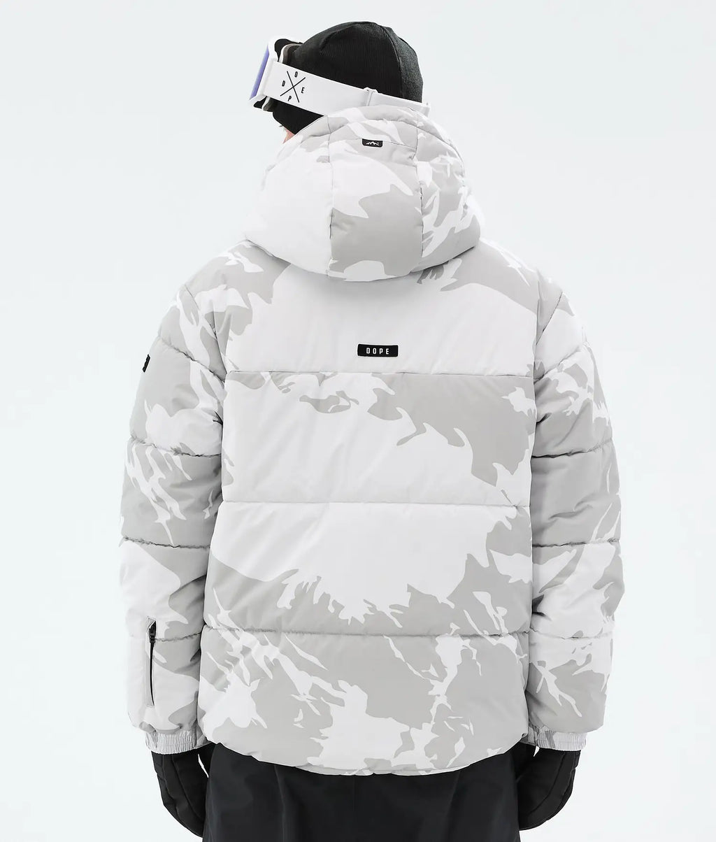 Puffer Full Zip Snowboardjacka Herr Grey Camo