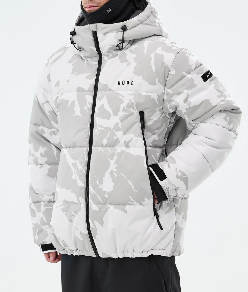 Puffer Full Zip Snowboardjacka Herr Grey Camo