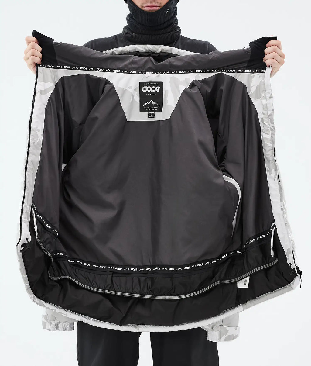 Puffer Full Zip Snowboardjacka Herr Grey Camo