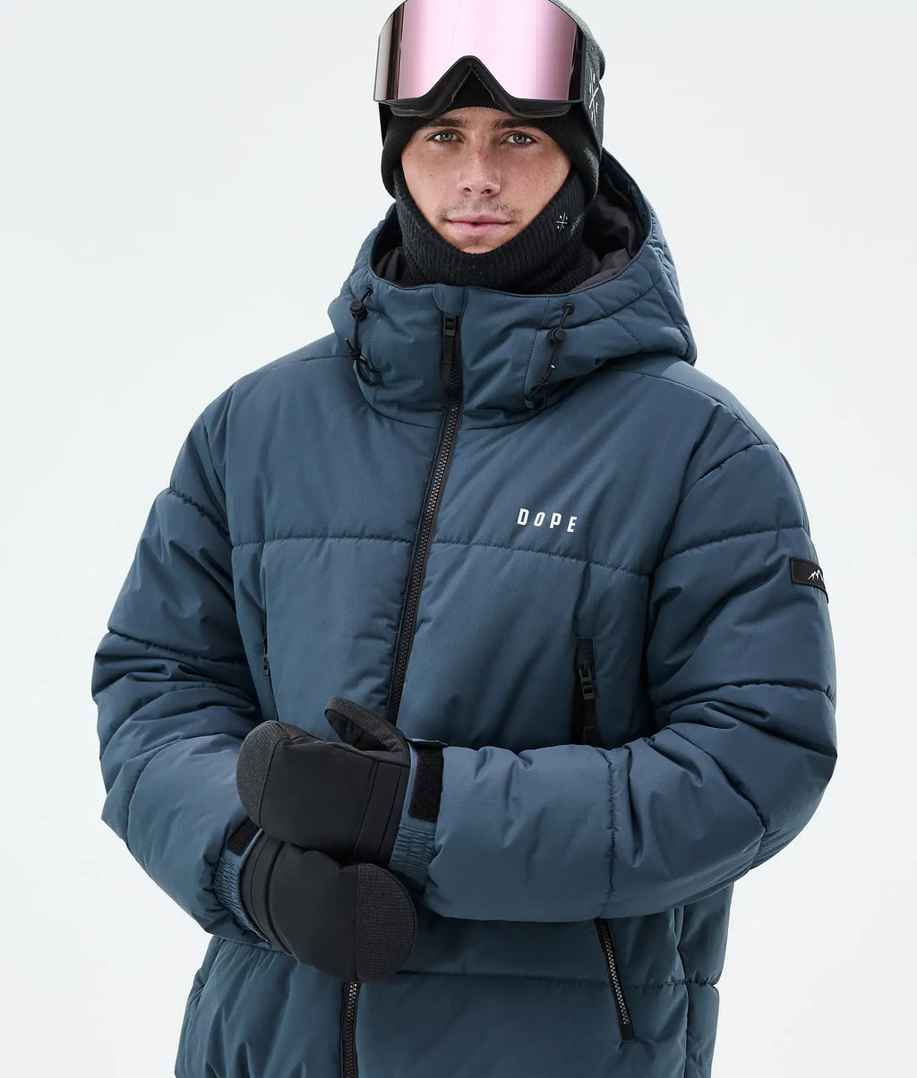 Puffer Full Zip Snowboardjacka Herr Metal Blue