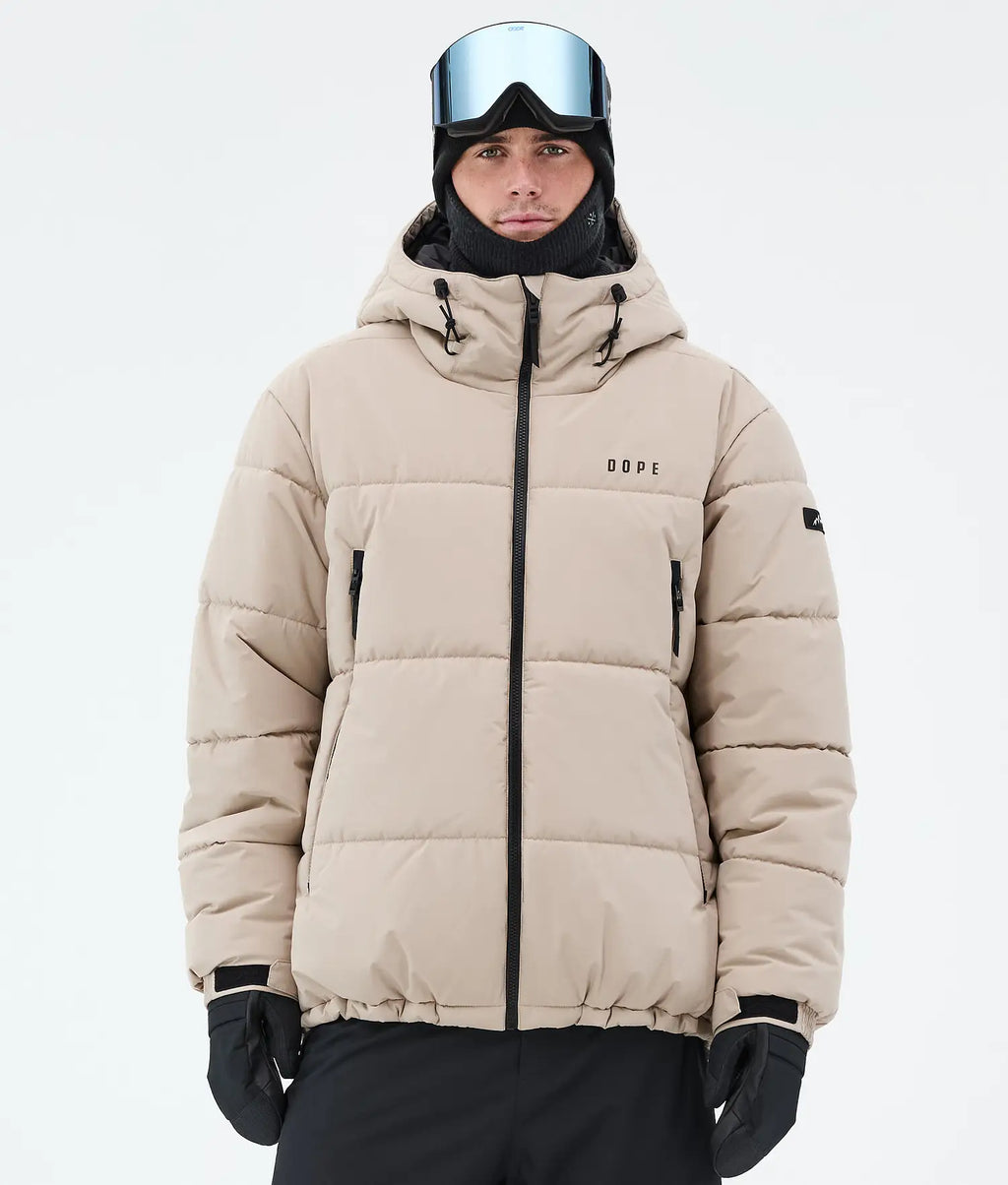 Puffer Full Zip Snowboardjacka Herr Sand