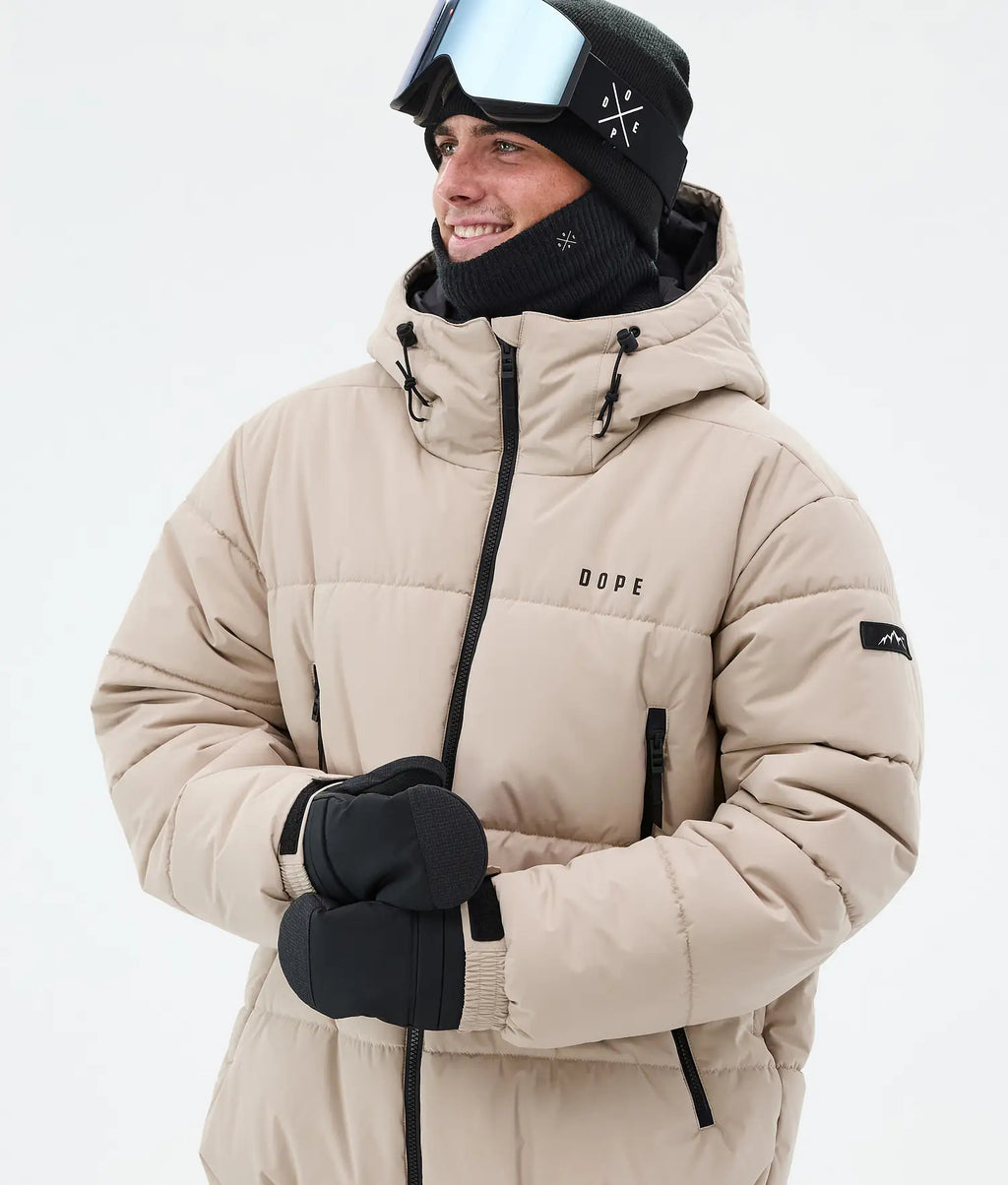 Puffer Full Zip Snowboardjacka Herr Sand