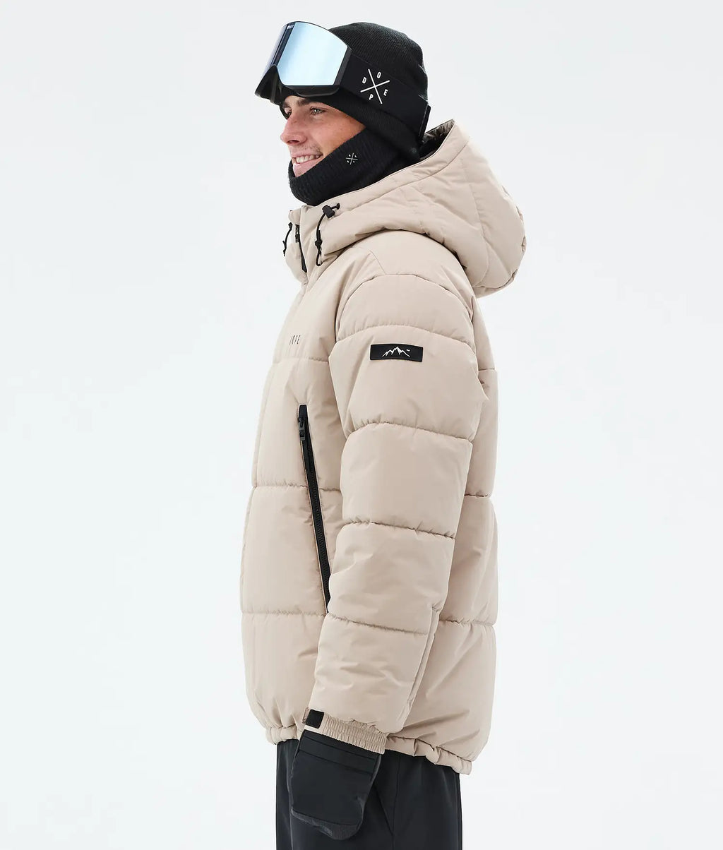 Puffer Full Zip Snowboardjacka Herr Sand