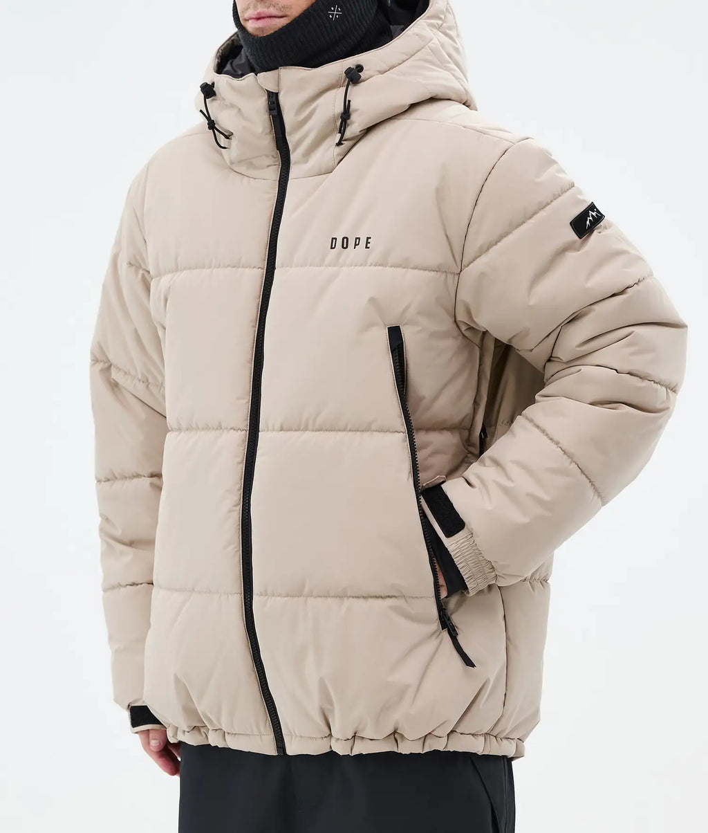 Puffer Full Zip Snowboardjacka Herr Sand