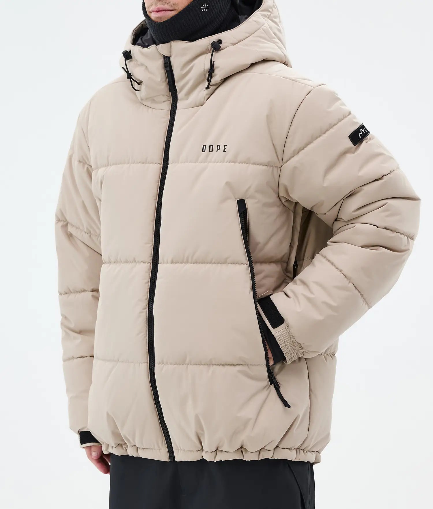 Puffer Full Zip Snowboardjacka Herr Sand