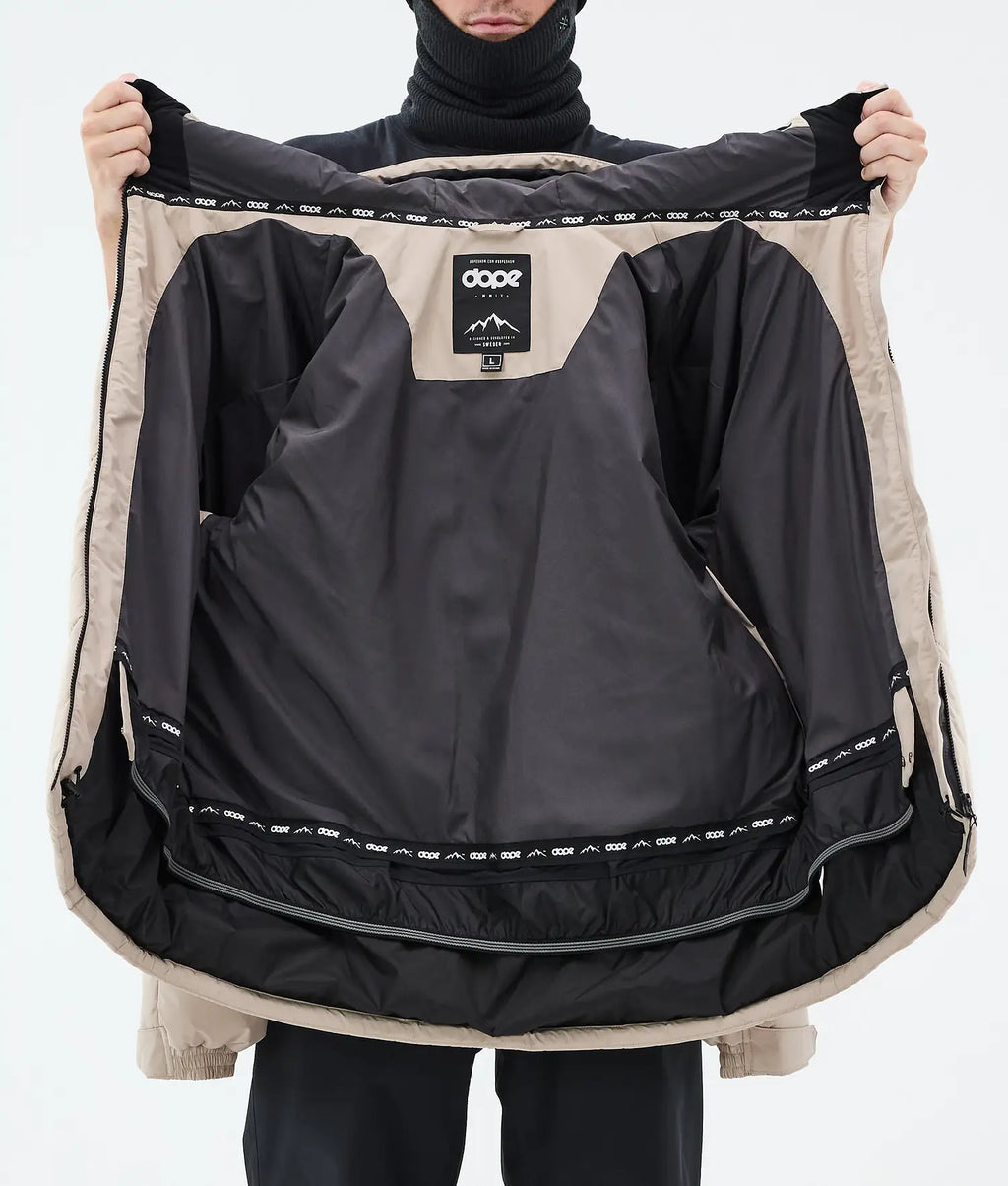 Puffer Full Zip Snowboardjacka Herr Sand