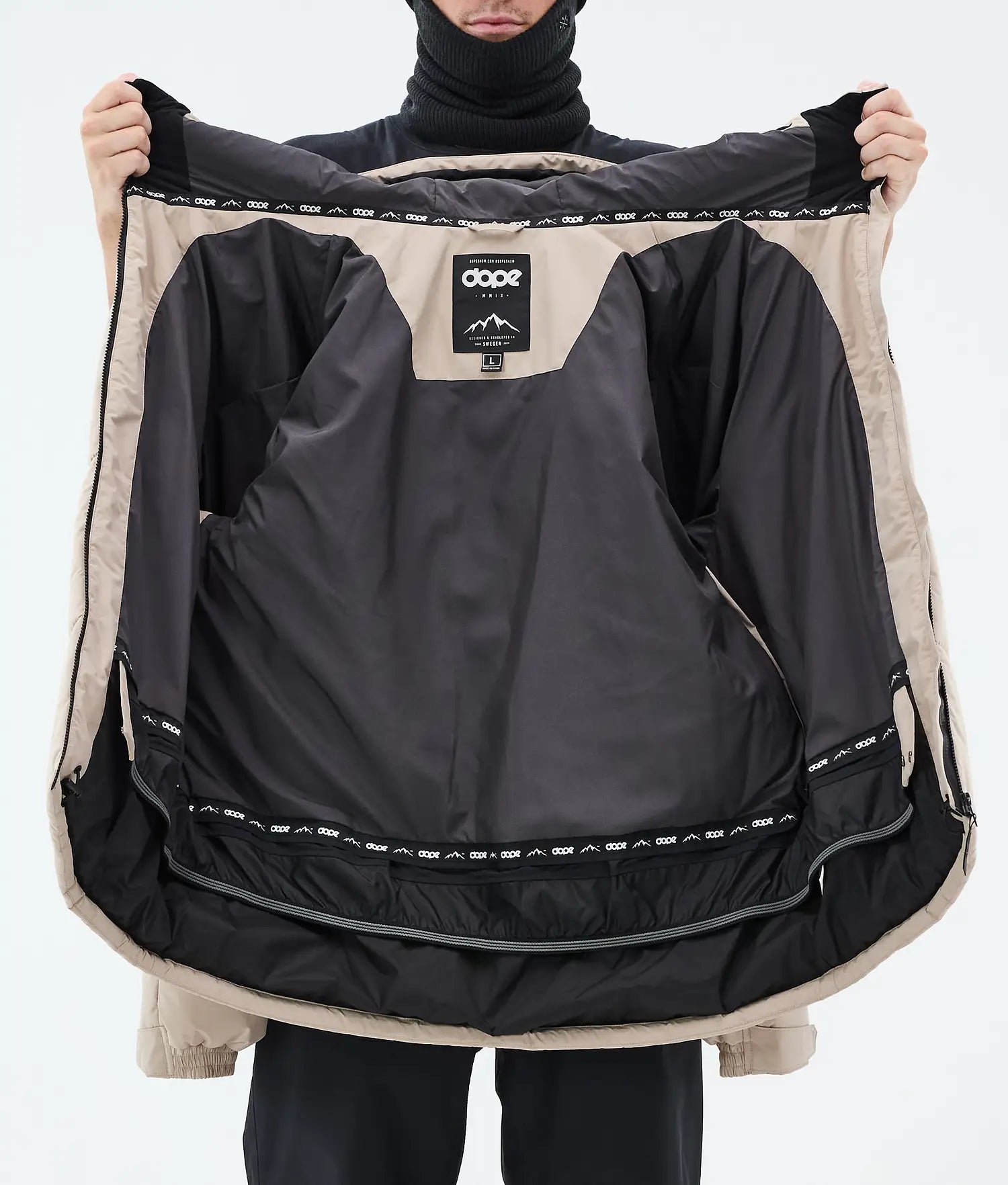 Puffer Full Zip Snowboardjacka Herr Sand